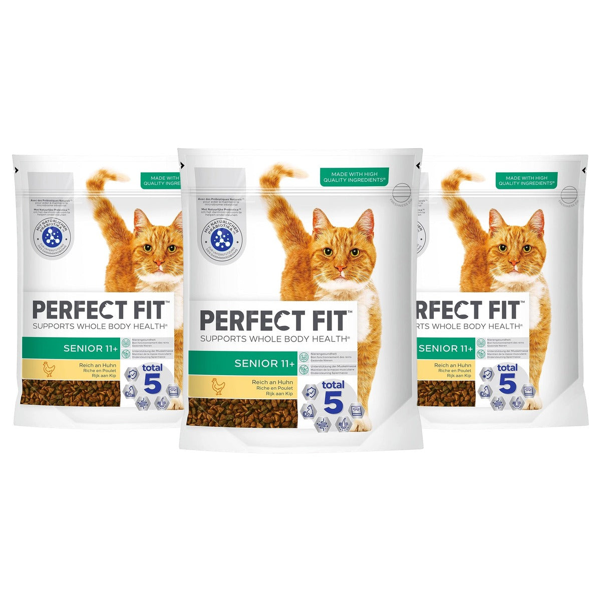 Perfect Fit Sensitive 1+ natvoer kattenvoer kip en zalm 3x4x85 g - 3-pack