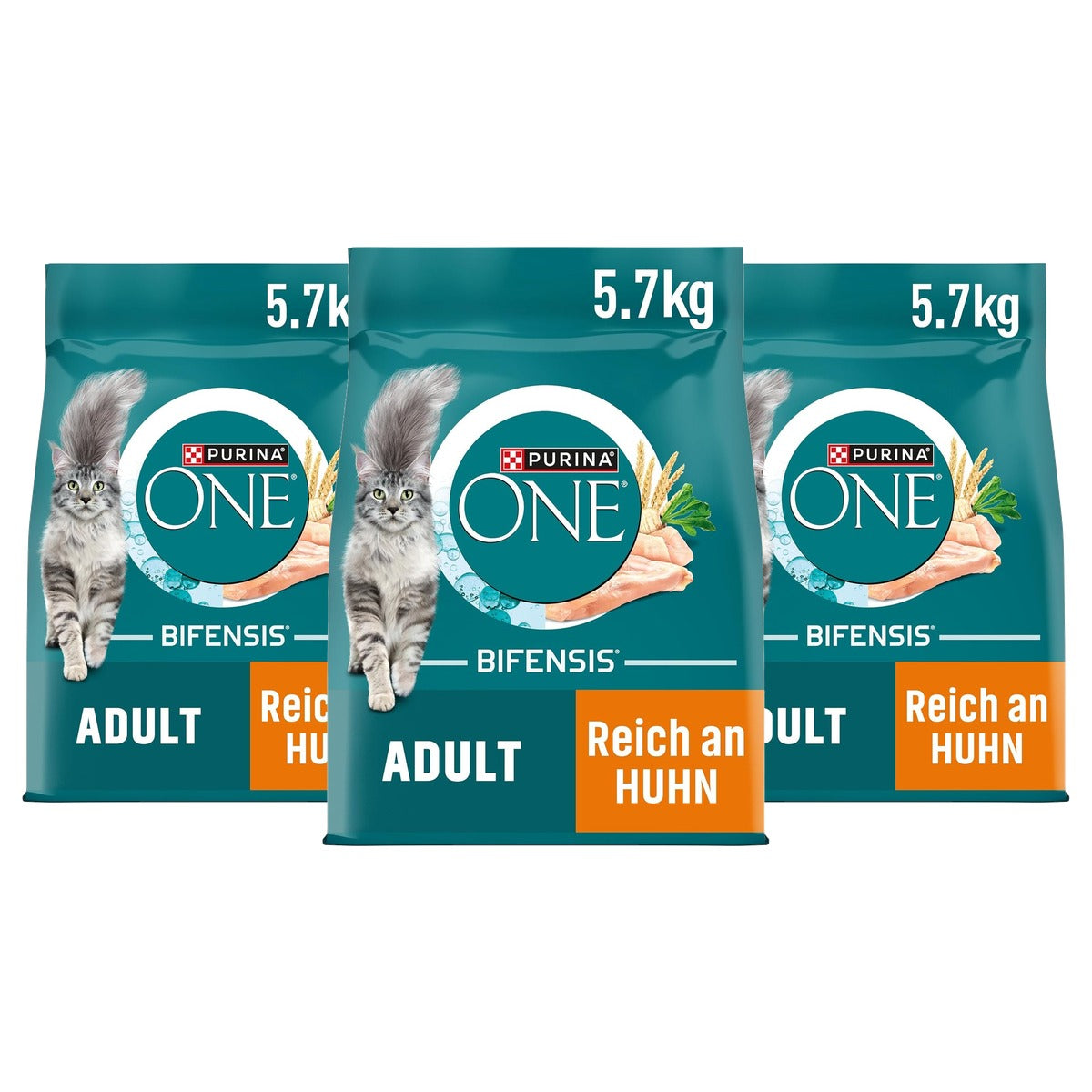 Purina One Bifensis Adult droogvoer kat kip 1 x 5,7 kg - 3-pack
