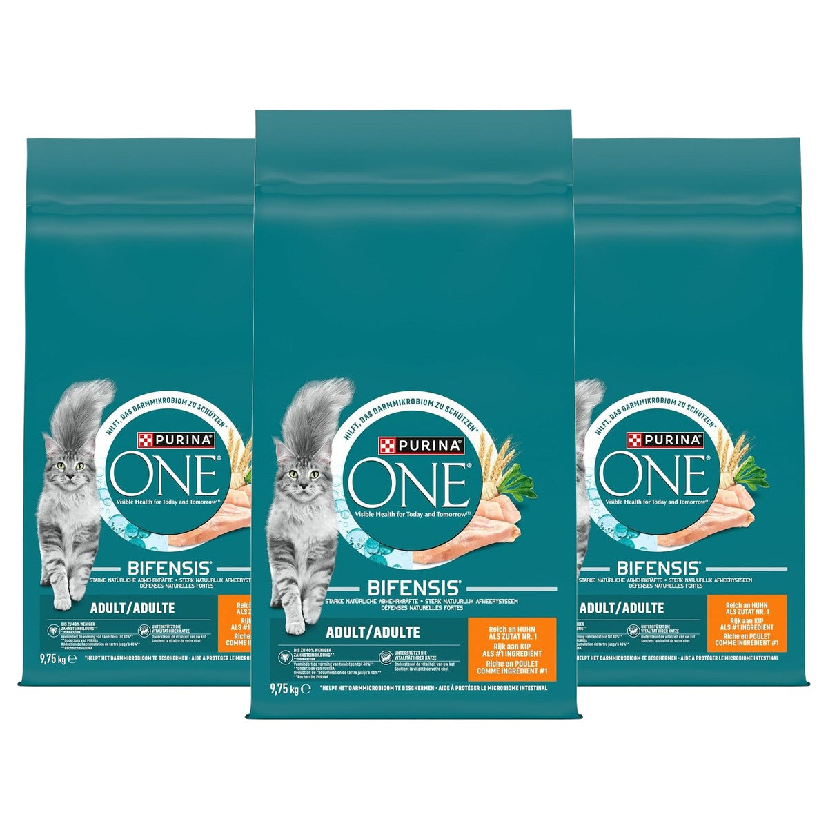 Purina One Bifensis Adult droogvoer kat kip 1 x 9,75 kg - 3-pack