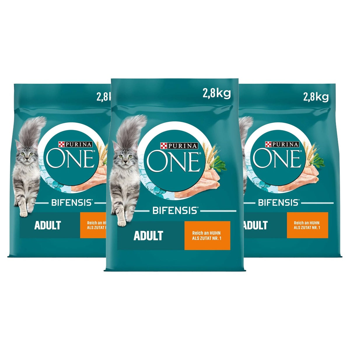 PURINA ONE Bifensis Adult droogvoer kat kip 4 x 2,8 kg - 3-pack