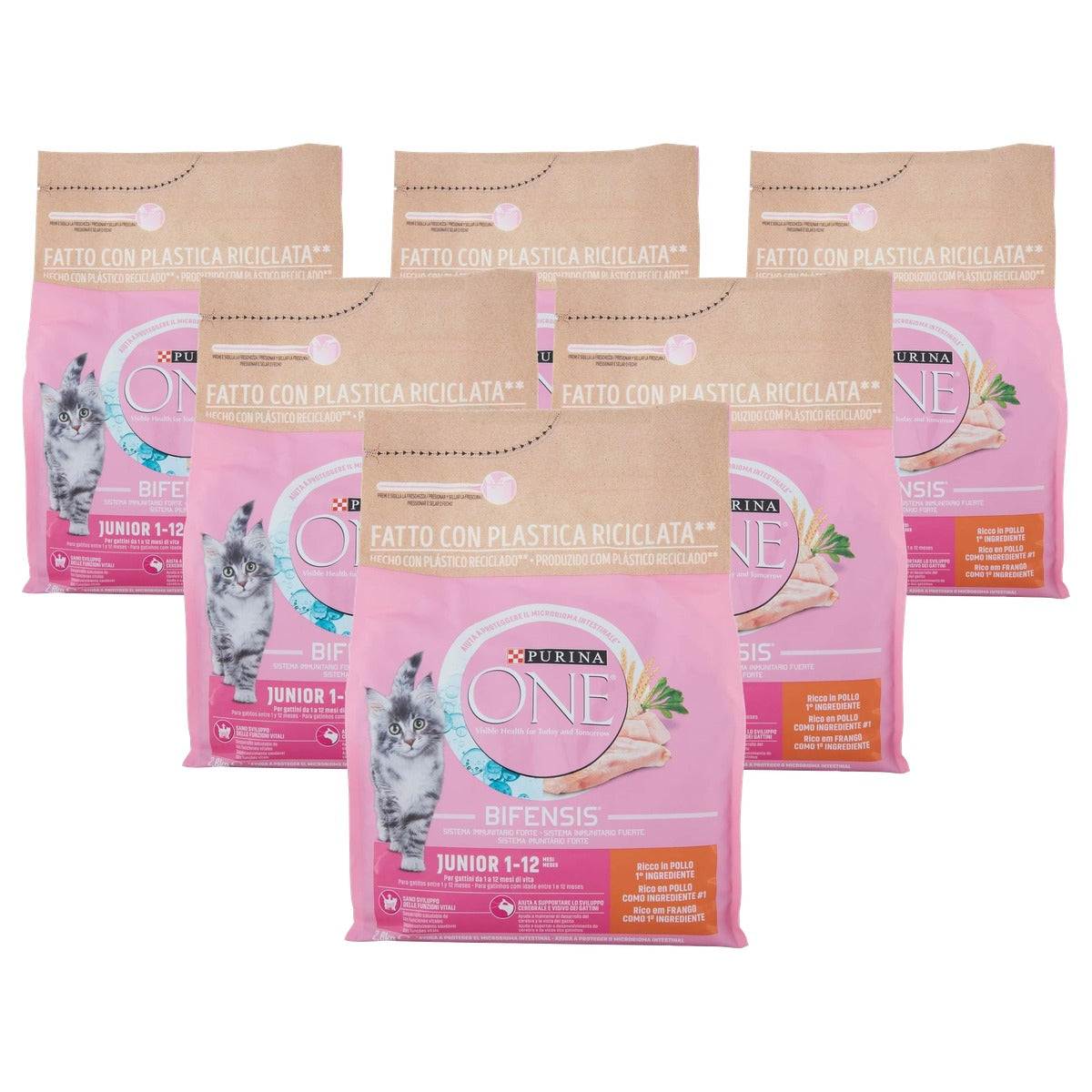 Purina One Bifensis Junior droogvoer kat kip 2,8 kg - 6-pack