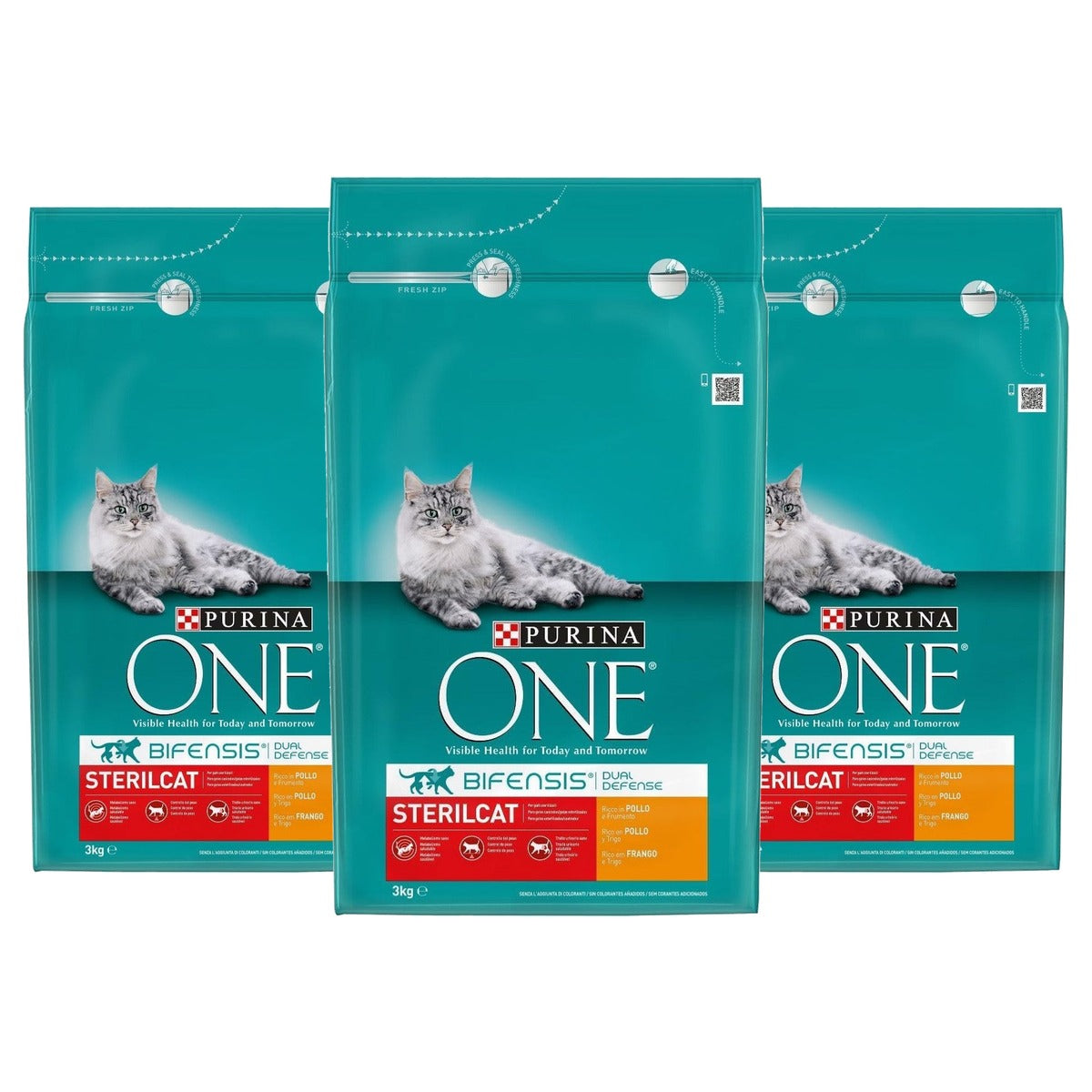Purina One Bifensis Sterilcat droogvoer kat kip 2,8 kg - 3-pack