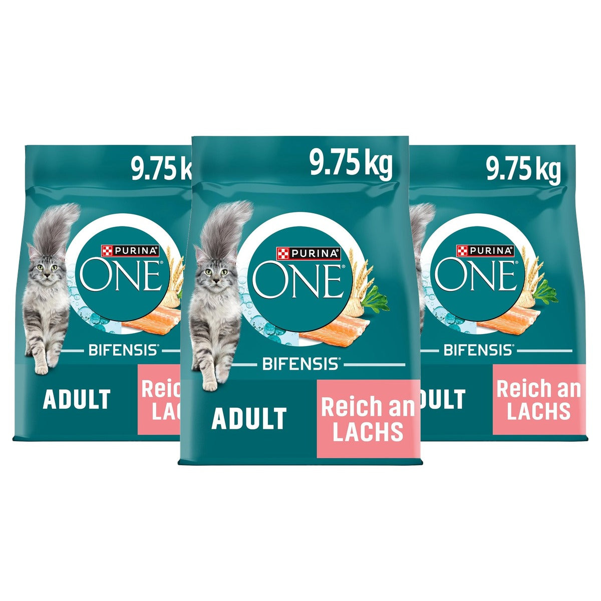 Purina One Bifensis droogvoer kat zalm 1 x 9,75 kg - 3-pack