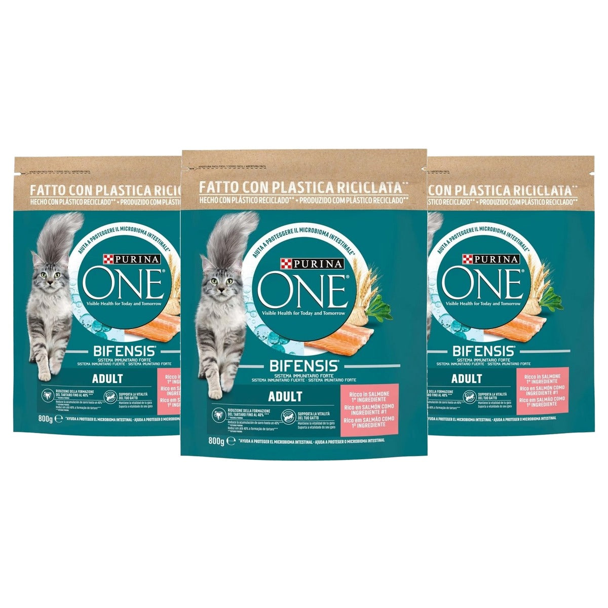 Purina One Bifensis droogvoer kat Zalm & Volkoren - 3-pack