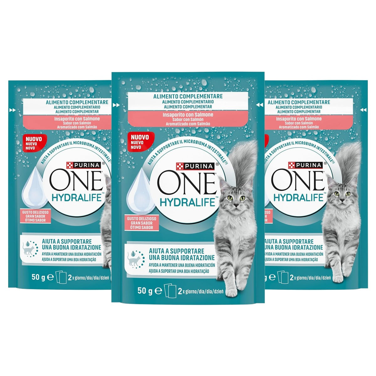 Purina One Hydralife kattensoep zalm 12 x 50 g - 3-pack