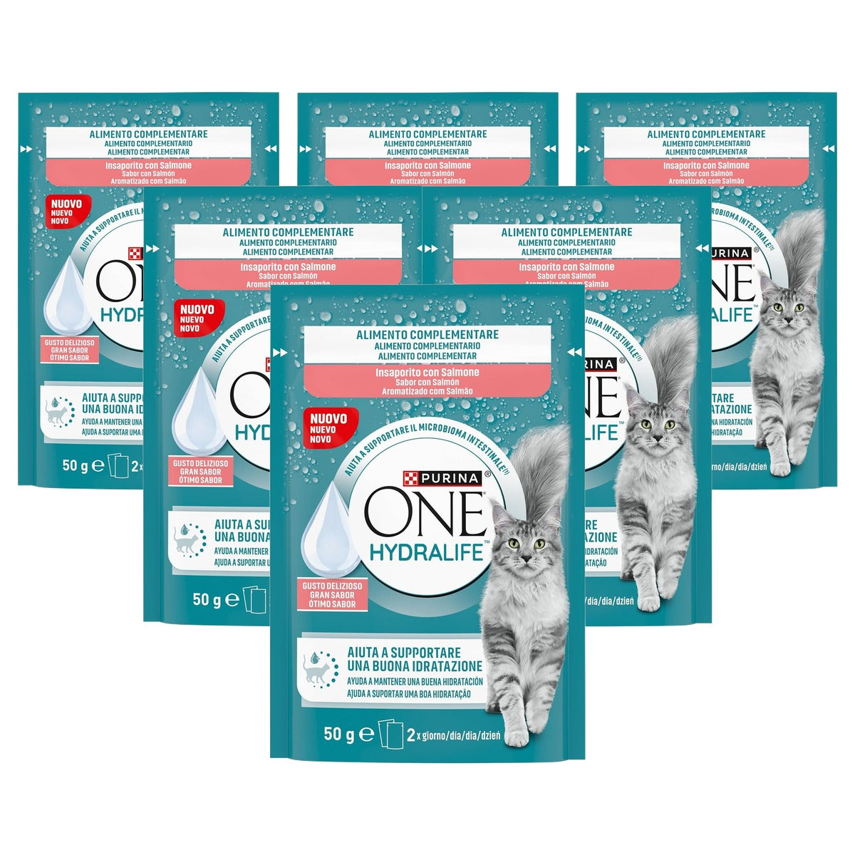 Purina One Hydralife kattensoep zalm 12 x 50 g - 6-pack
