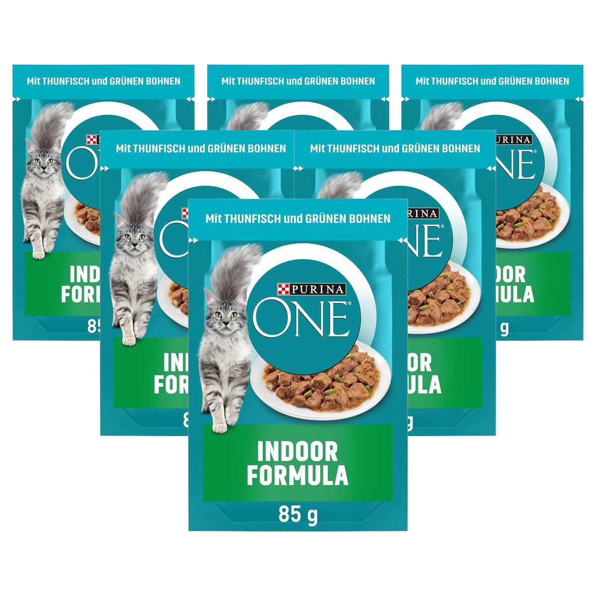 Purina One Indoor natvoer kattenvoer tonijn 26 x 85 g - 6-pack