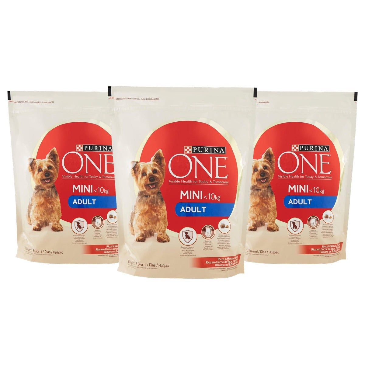 Purina One Mini hondenvoer rundvlees 800 g - 3-pack