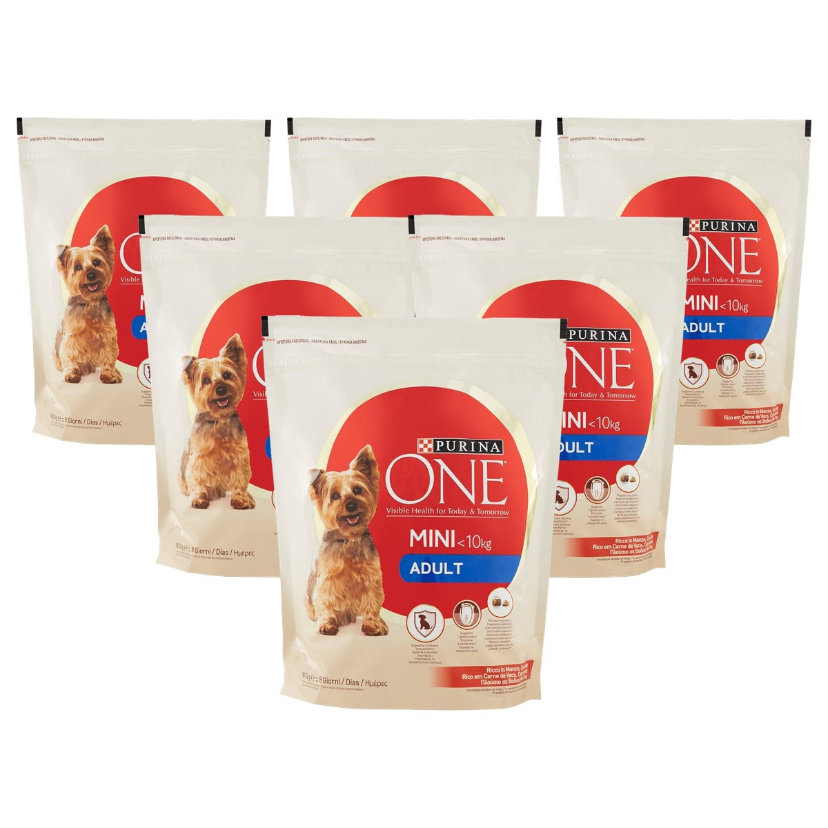Purina One Mini hondenvoer rundvlees 800 g - 6-pack