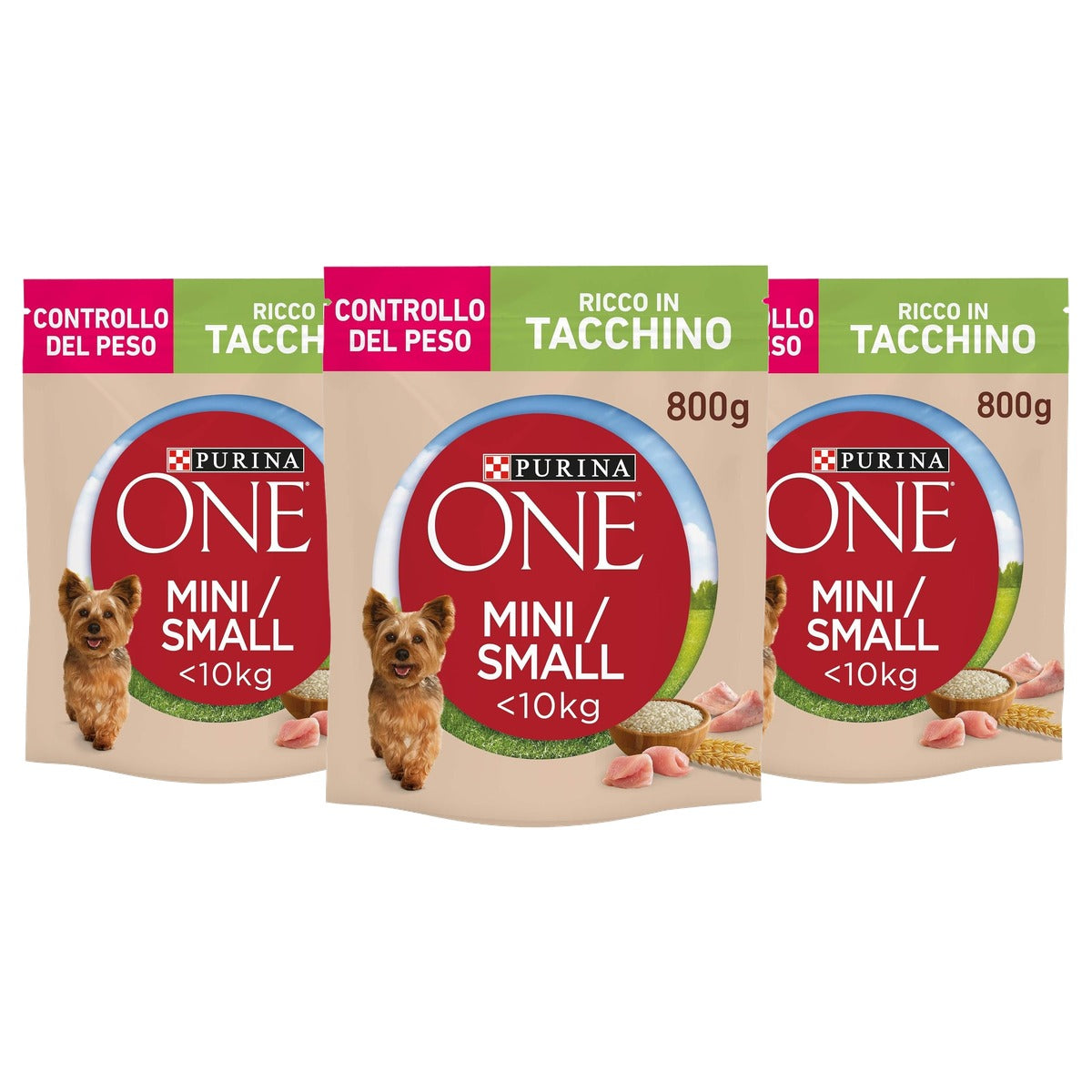 Purina One Mini Gewichtscontrole hondenvoer kalkoen 8 x 800 g - 3-pack