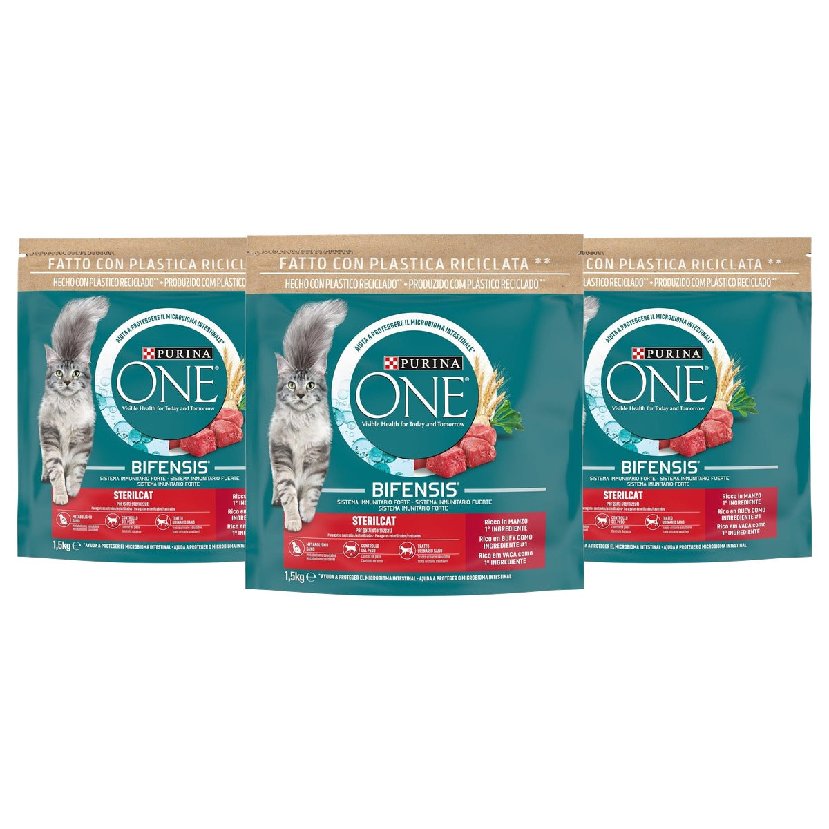 Purina One Sterilcat Bifensis droogvoer kat kalkoen 1,5 kg - 3-pack