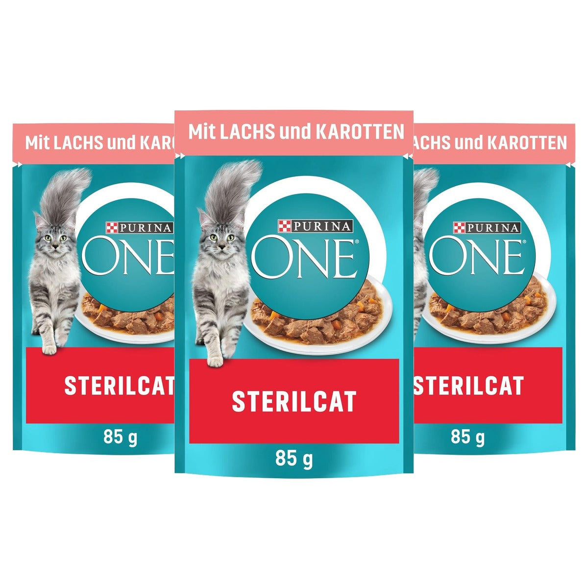 Purina One Sterilicat natvoer kattenvoer zalm 26 x 85 g - 3-pack