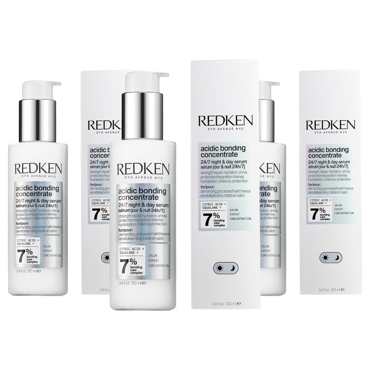 Redken Acidic Bonding Concentrate 24/7 Dag- en Nachtserum 100 ml - 3-pack