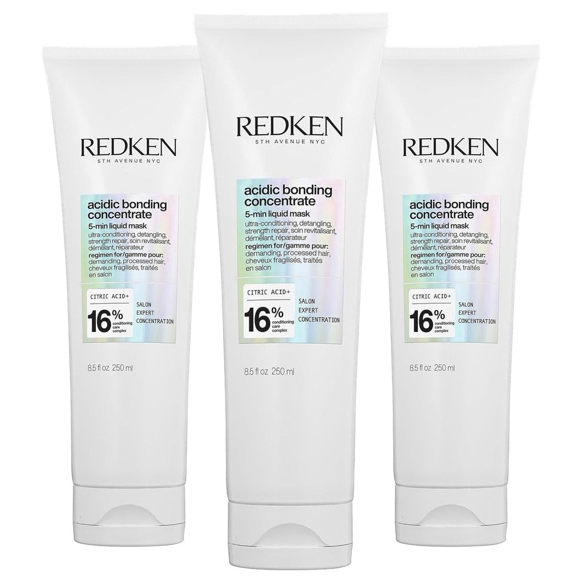 Redken Acidic Bonding Concentrate 5 Haarmasker met Citroenzuur 250 ml - 3-pack