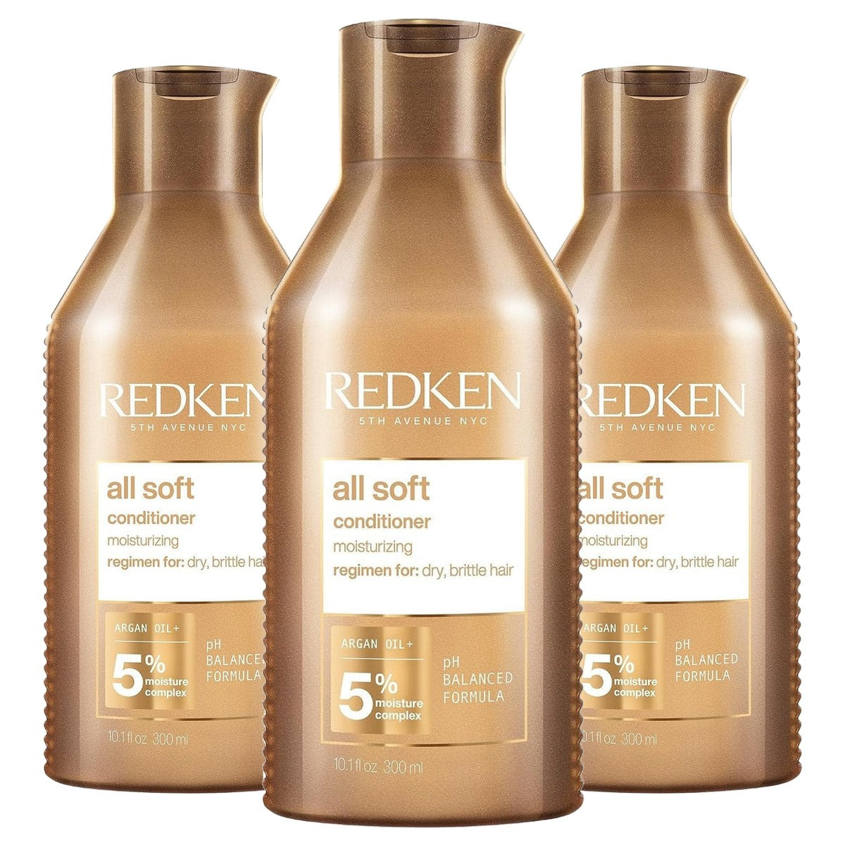 Redken All Soft Conditioner voor Droog en Breekbaar Haar 300 ml - 3-pack