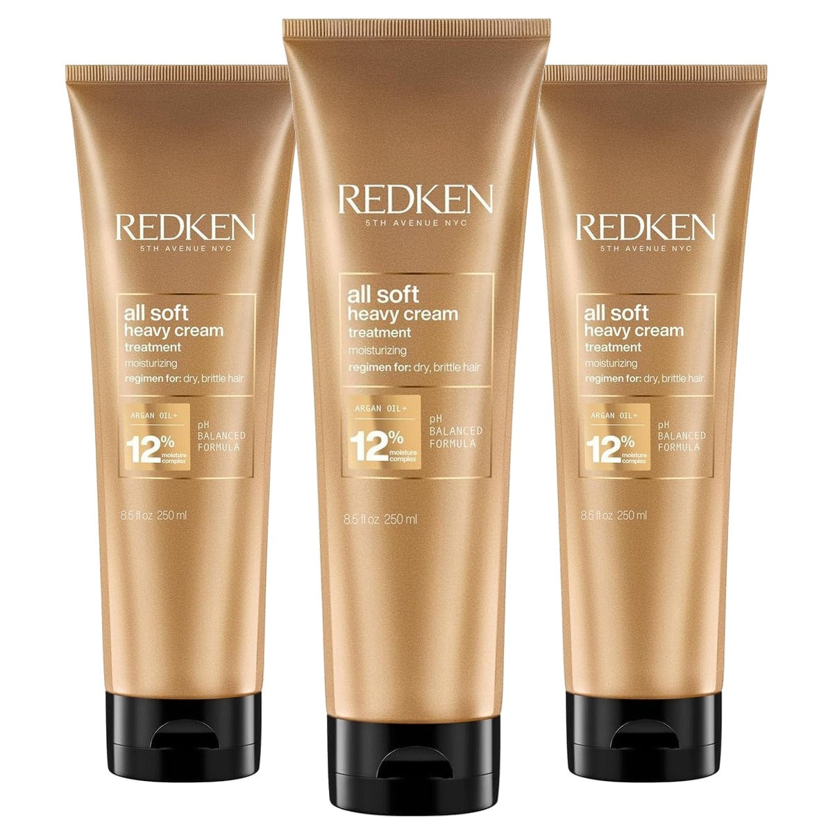 Redken All Soft Heavy Cream Haarmasker met Arganolie 250 ml - 3-pack