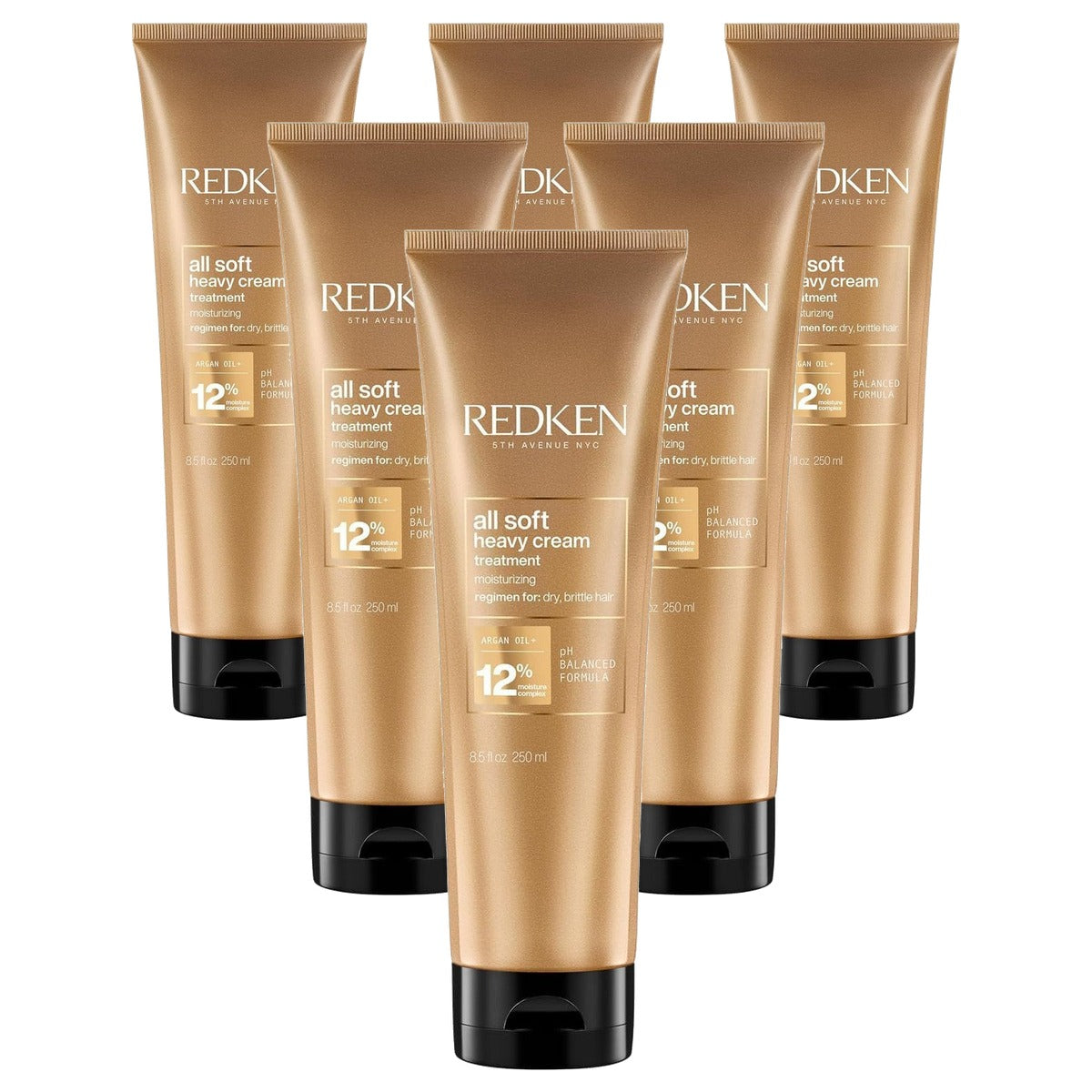 Redken All Soft Heavy Cream Haarmasker met Arganolie 250 ml - 6-pack