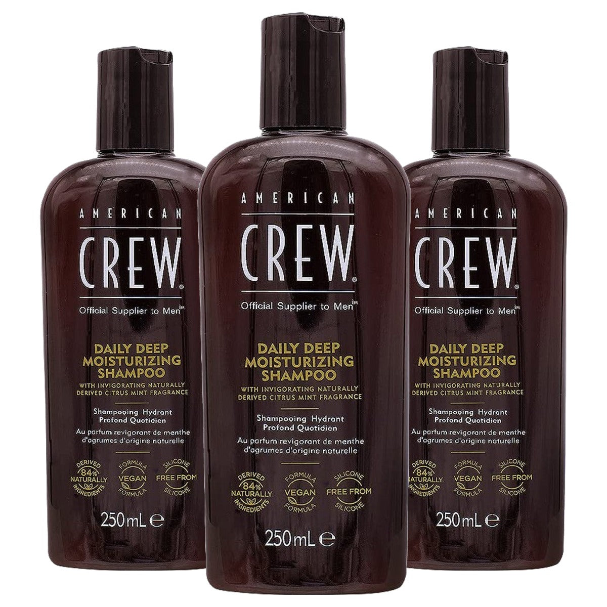 Revlon Daily Deep Moisturizing Shampoo voor Heren 250 ml - 3-pack