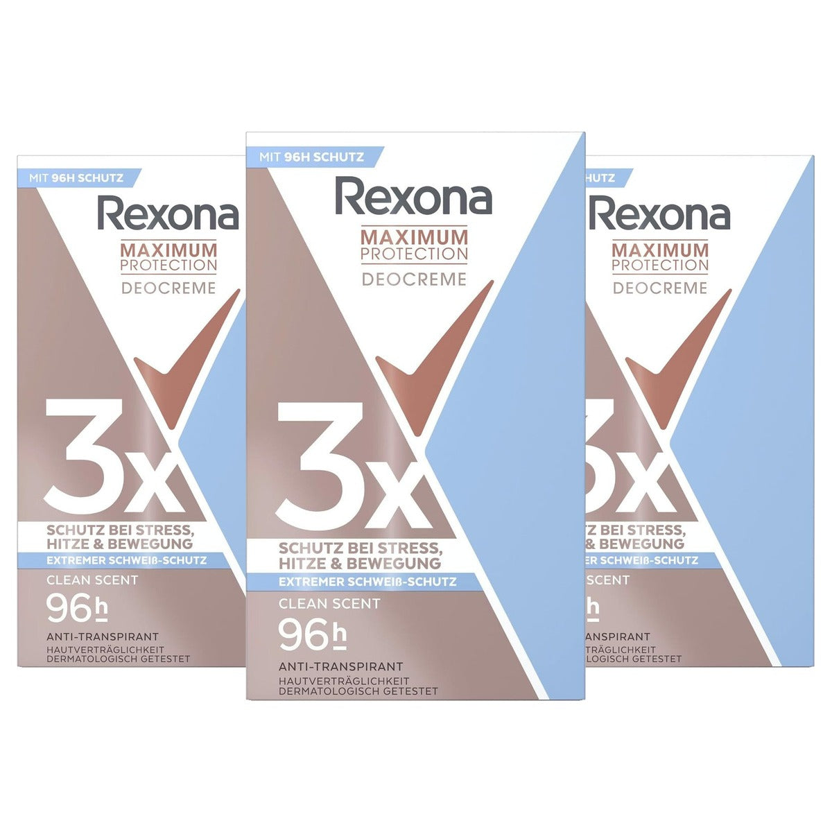 Rexona Maximum Protection Clean Scent Deocrème 3 x 45 ml - Voordeelverpakking