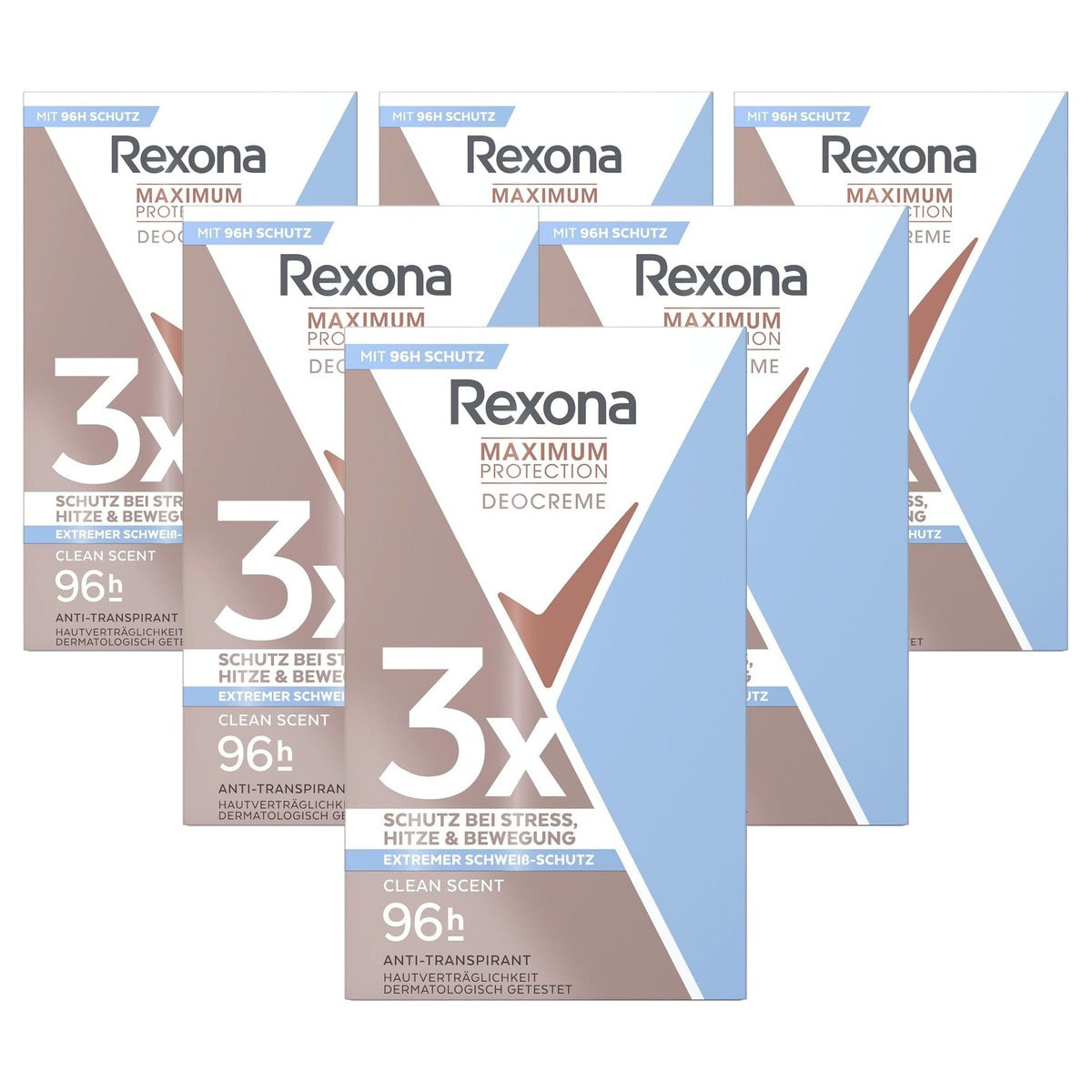 Rexona Maximum Protection Clean Scent Deocrème 6 x 45 ml - Voordeelverpakking