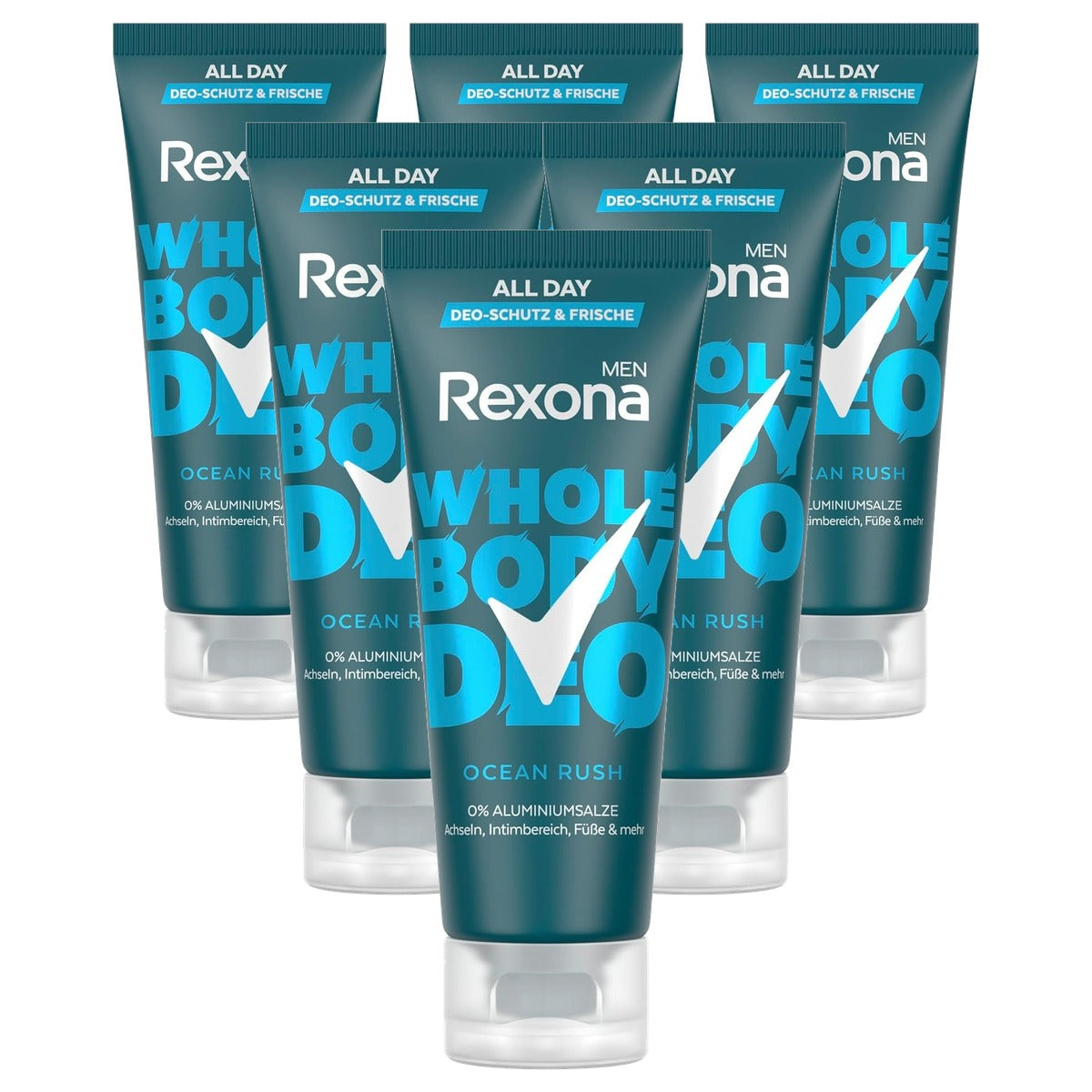 Rexona Men Whole Body Deodorant Cream Ocean Rush 6 x 75 ml - Voordeelverpakking