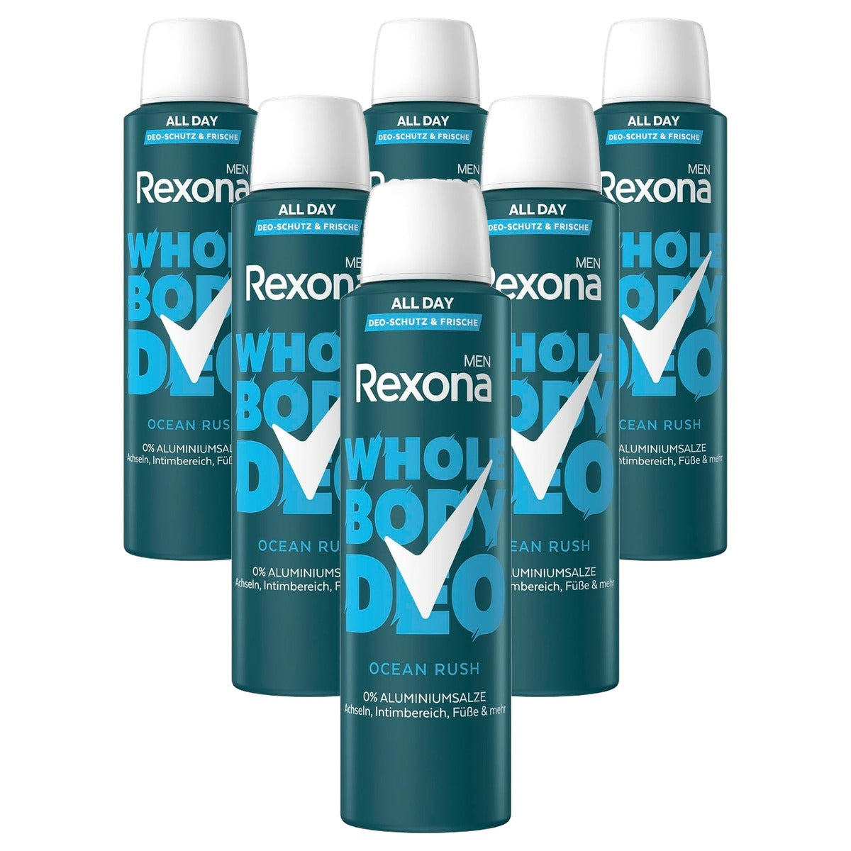 Rexona Men Whole Body Deodorant Spray Ocean Rush 6 x 150 ml - Voordeelverpakking