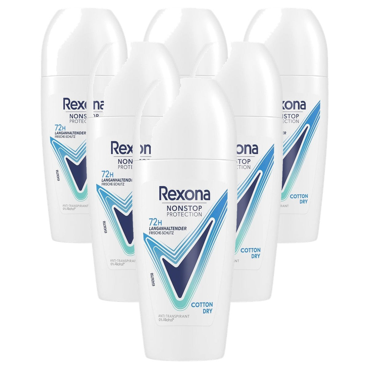 Rexona Nonstop Protection Roll-On Cotton Dry 6 x 50 ml - Voordeelverpakking