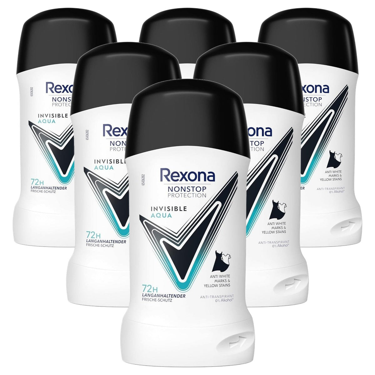 Rexona Nonstop Protection Invisible Aqua Deostick 6 x 50 ml - Voordeelverpakking