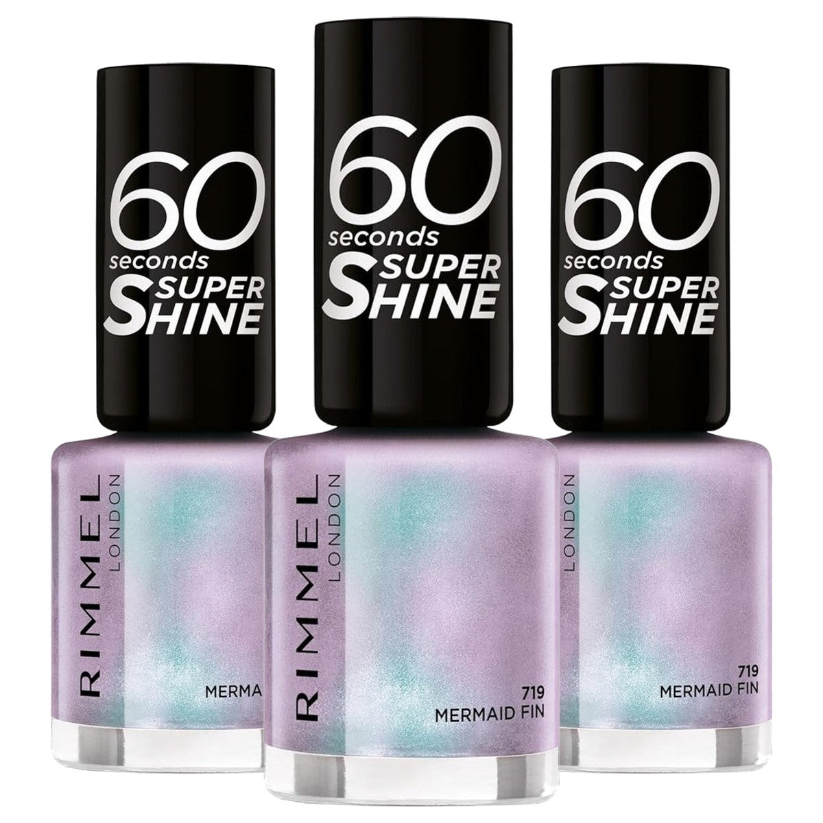 Rimmel London 60 Seconds Super Shine Nagellak zeemeerminnenstaart - 3 stuks