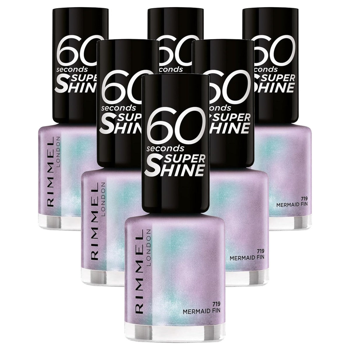 Rimmel London 60 Seconds Super Shine Nagellak Zeemeerminnenstaart - 6 stuks