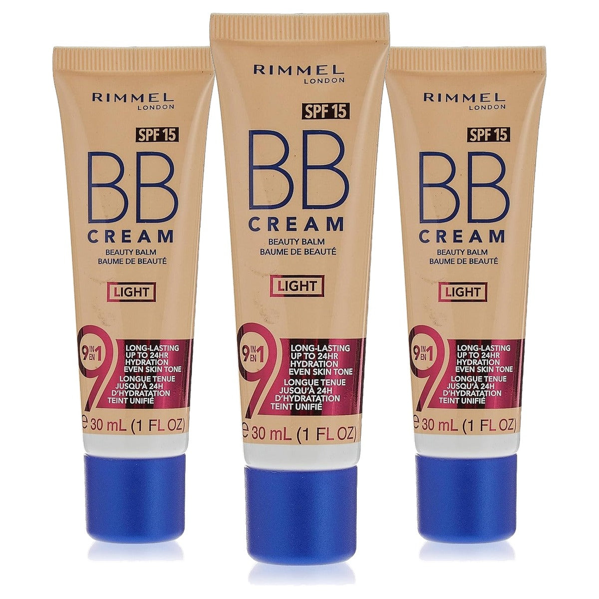 Rimmel London BB Cream 9-in-1 glanseffect LSF 15 30 ml - 3 stuks