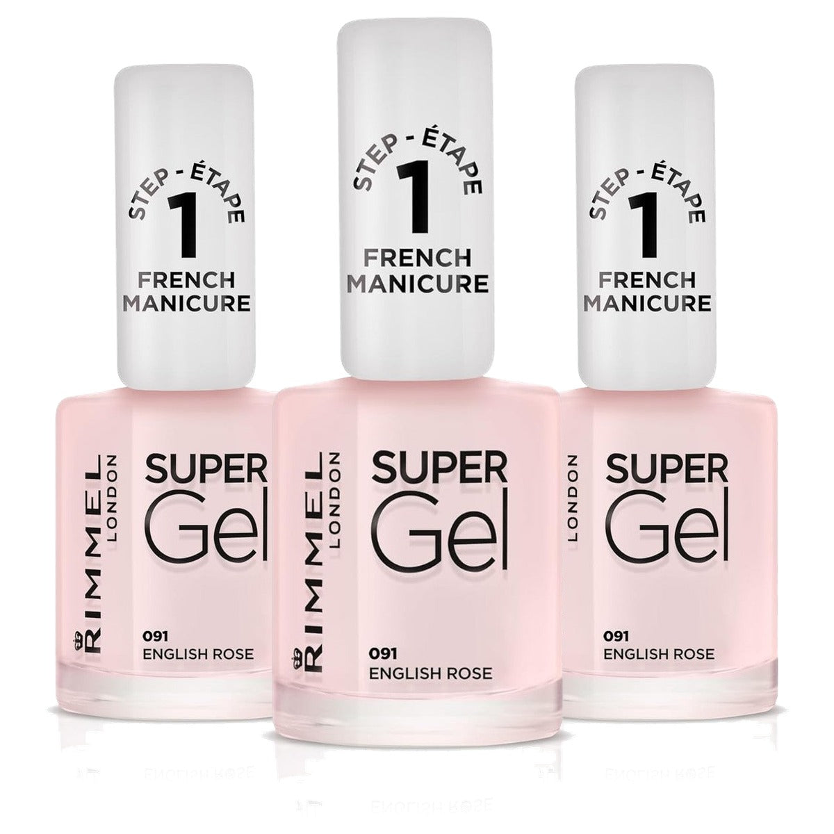 Rimmel London French Manicure # 091 Supergel Engelse roos 12 ml - 3 stuks