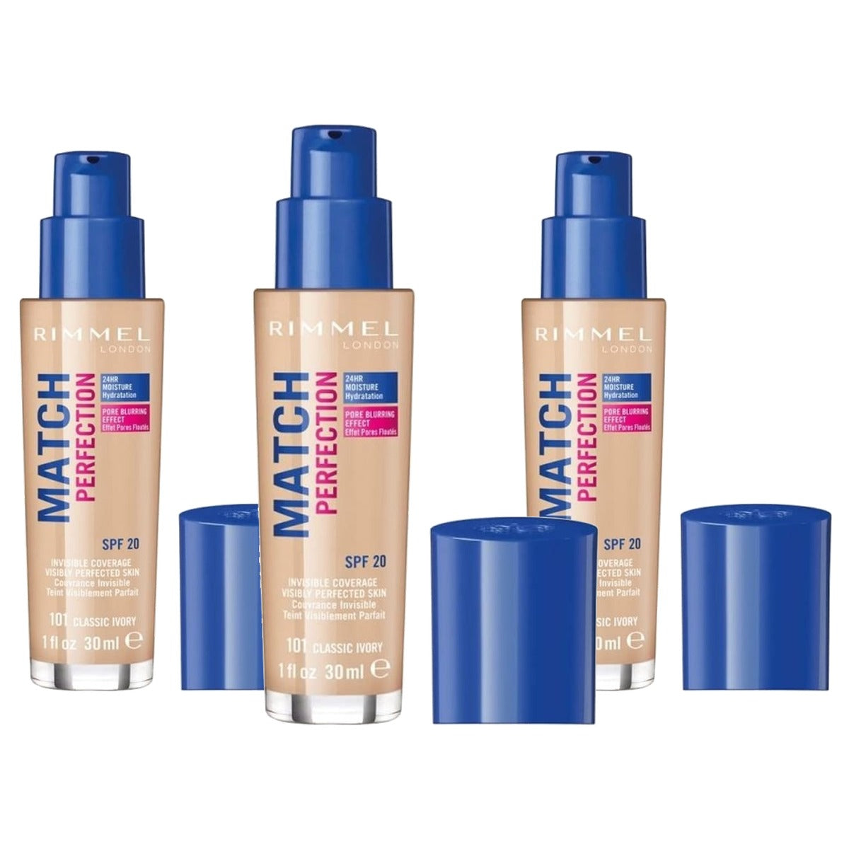 Rimmel London Game Perfection Foundation Klassiek Ivoor - 3 stuks