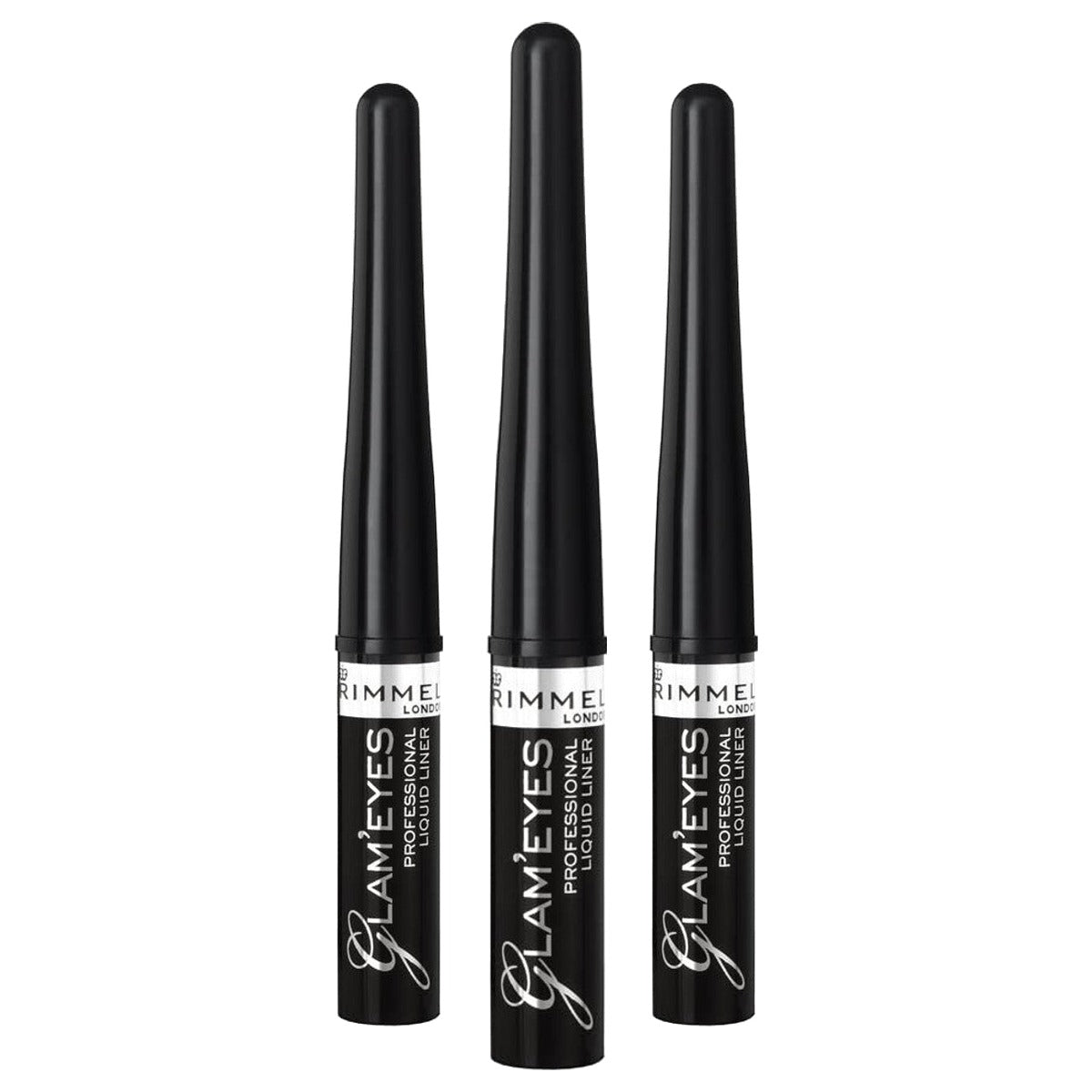 Rimmel London Glam'Eyes Liquid Liner Black Glamour 3,5 ml - 3 stuks