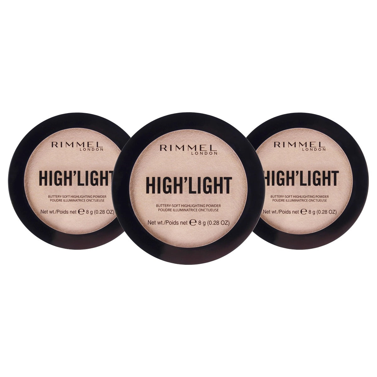 Rimmel London Buttery-Soft Highlighter Powder 001 - Stardust 8 g - 3 stuks