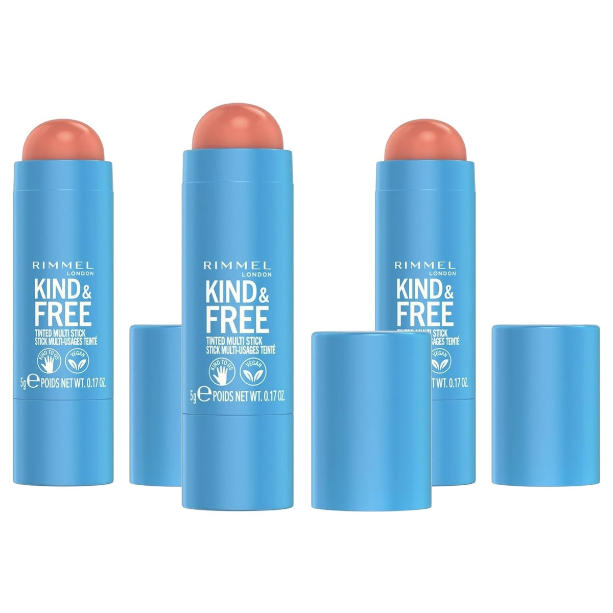 Rimmel London KIND & FREE getinte multi stick 5 gr - 3 stuks