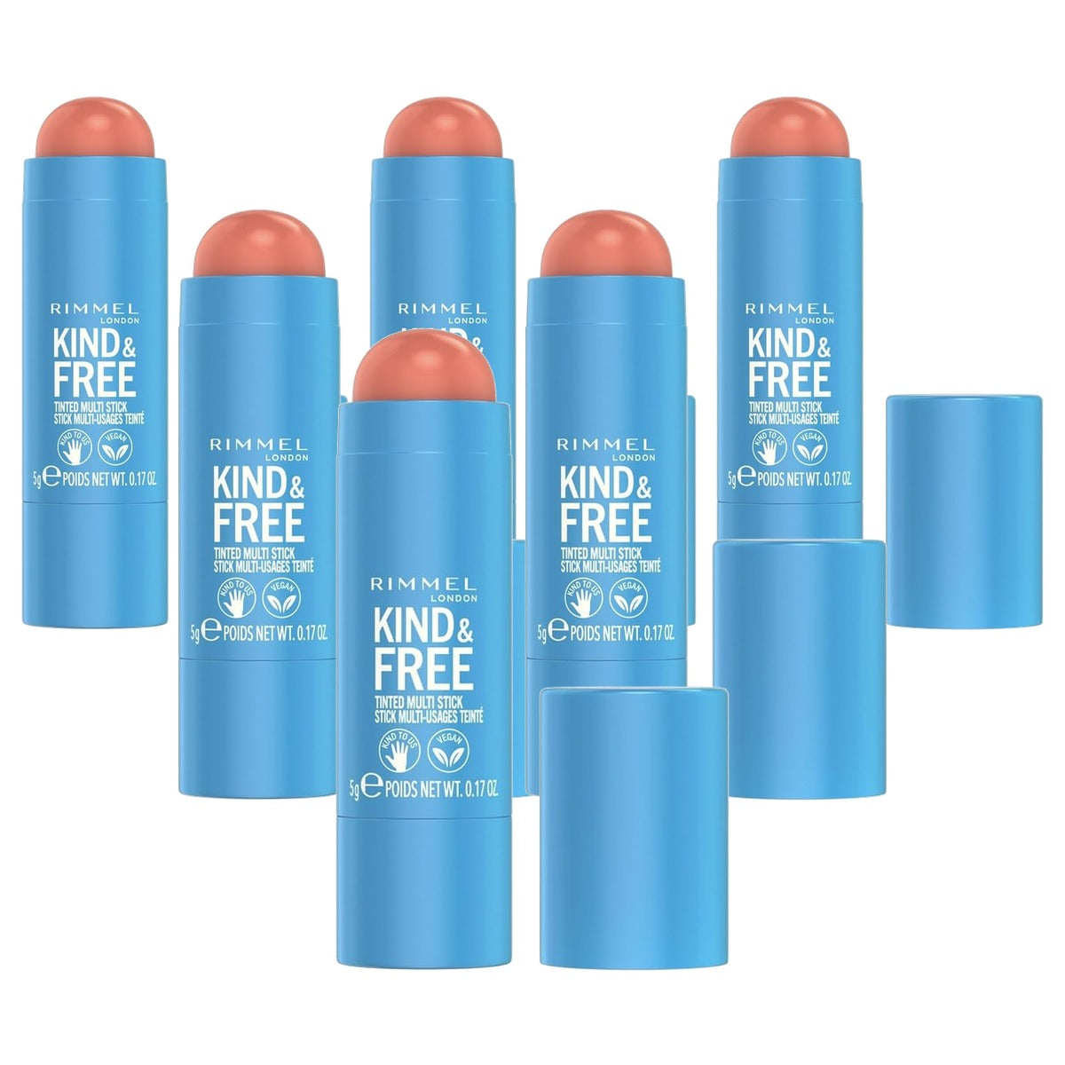 Rimmel London KIND & FREE getinte multi stick 5 gr - 6 stuks