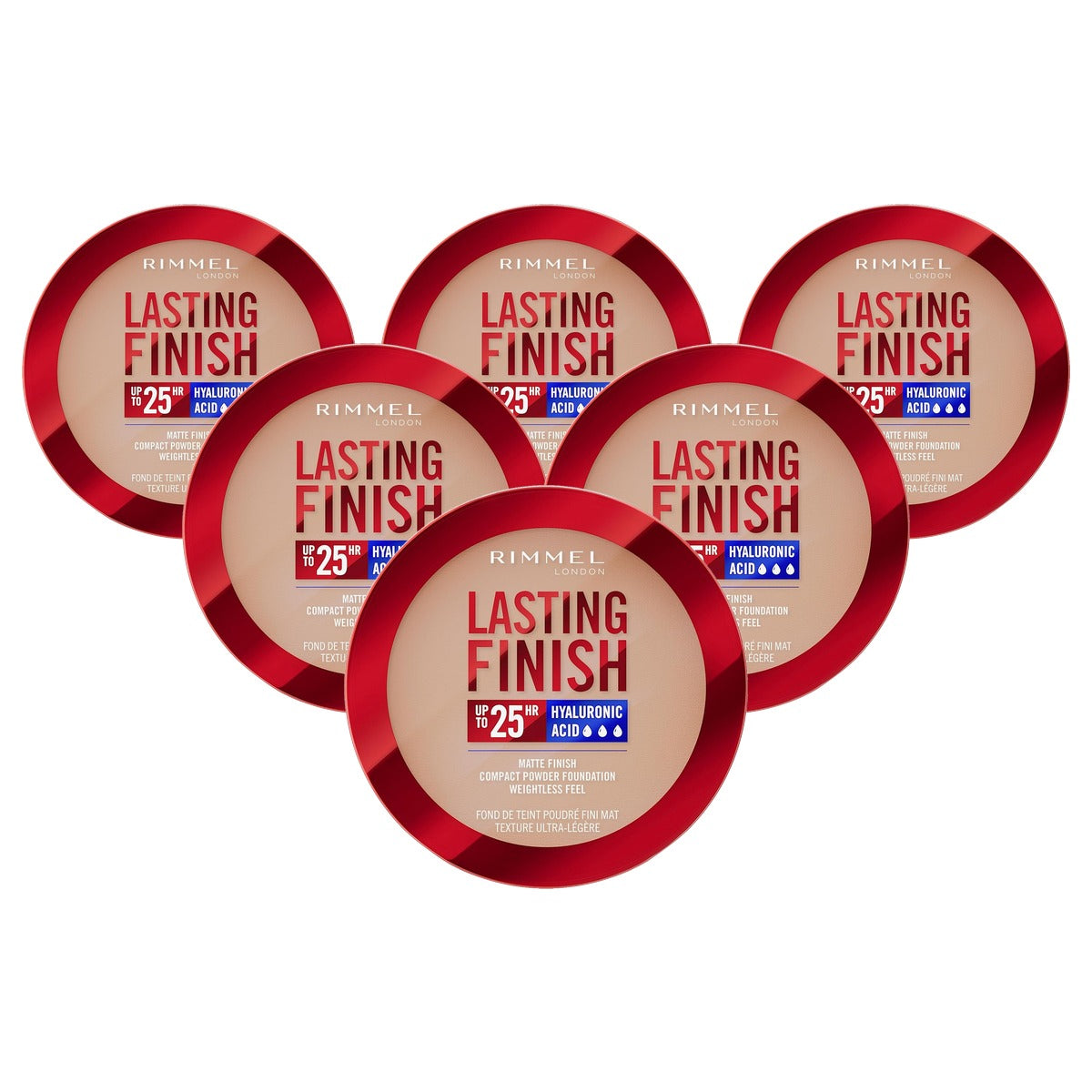Rimmel London Lasting Finish 005 Ivory Compact Foundation 7 g - 6 stuks