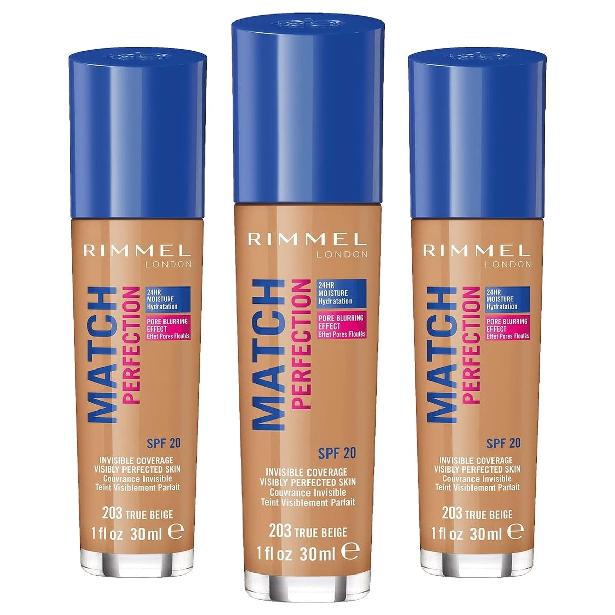 Rimmel London Match Perfection Foundation 203 - 3 stuks