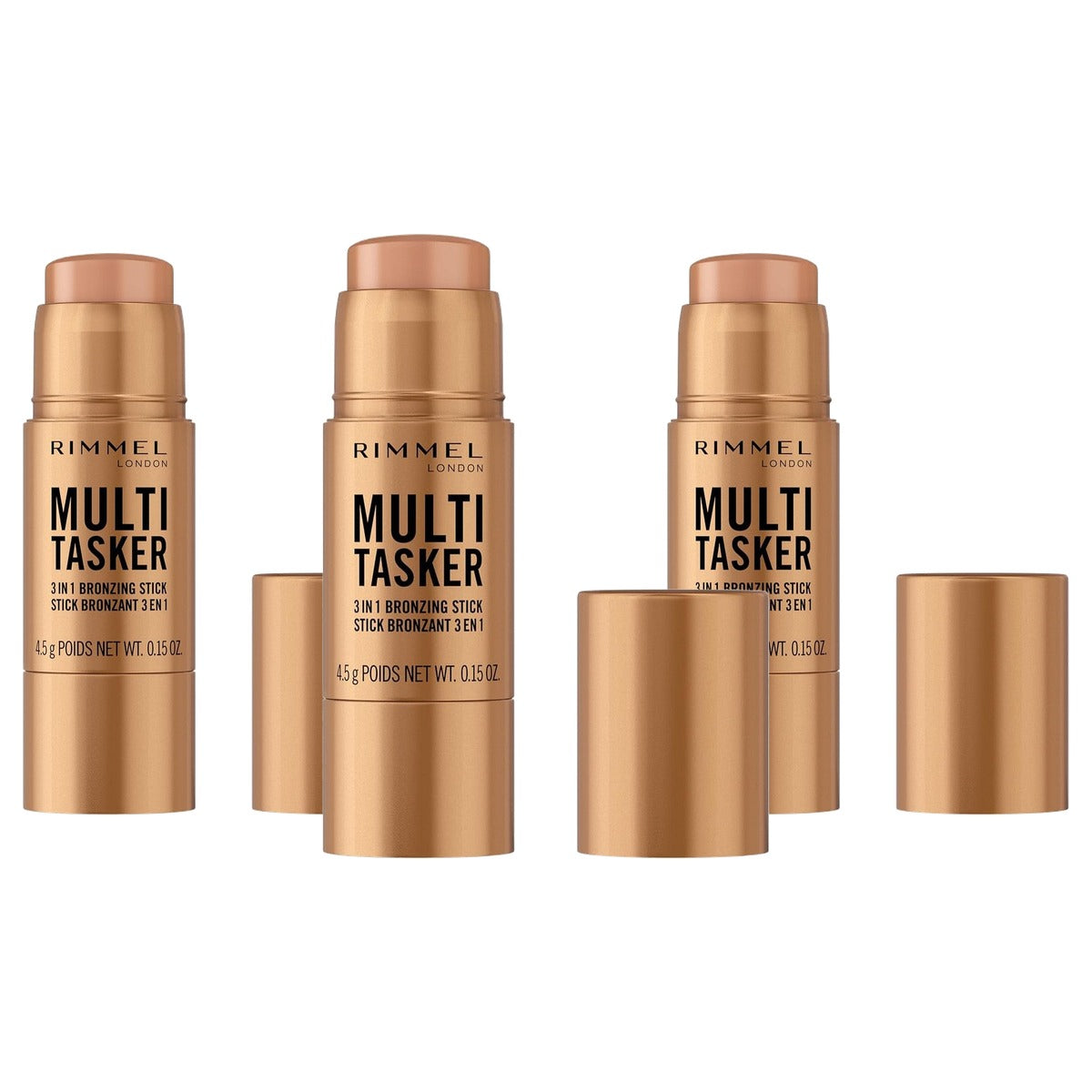 Rimmel London Multitasker Bronzing Stick Light 001 4,5 g - 3 stuks