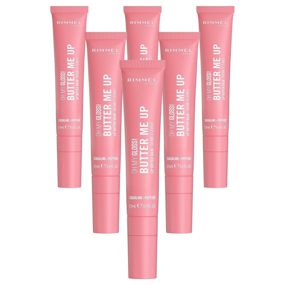 Rimmel London Oh My Gloss Butter Me Up Bubble Gum 002 15 ml - 6 stuks