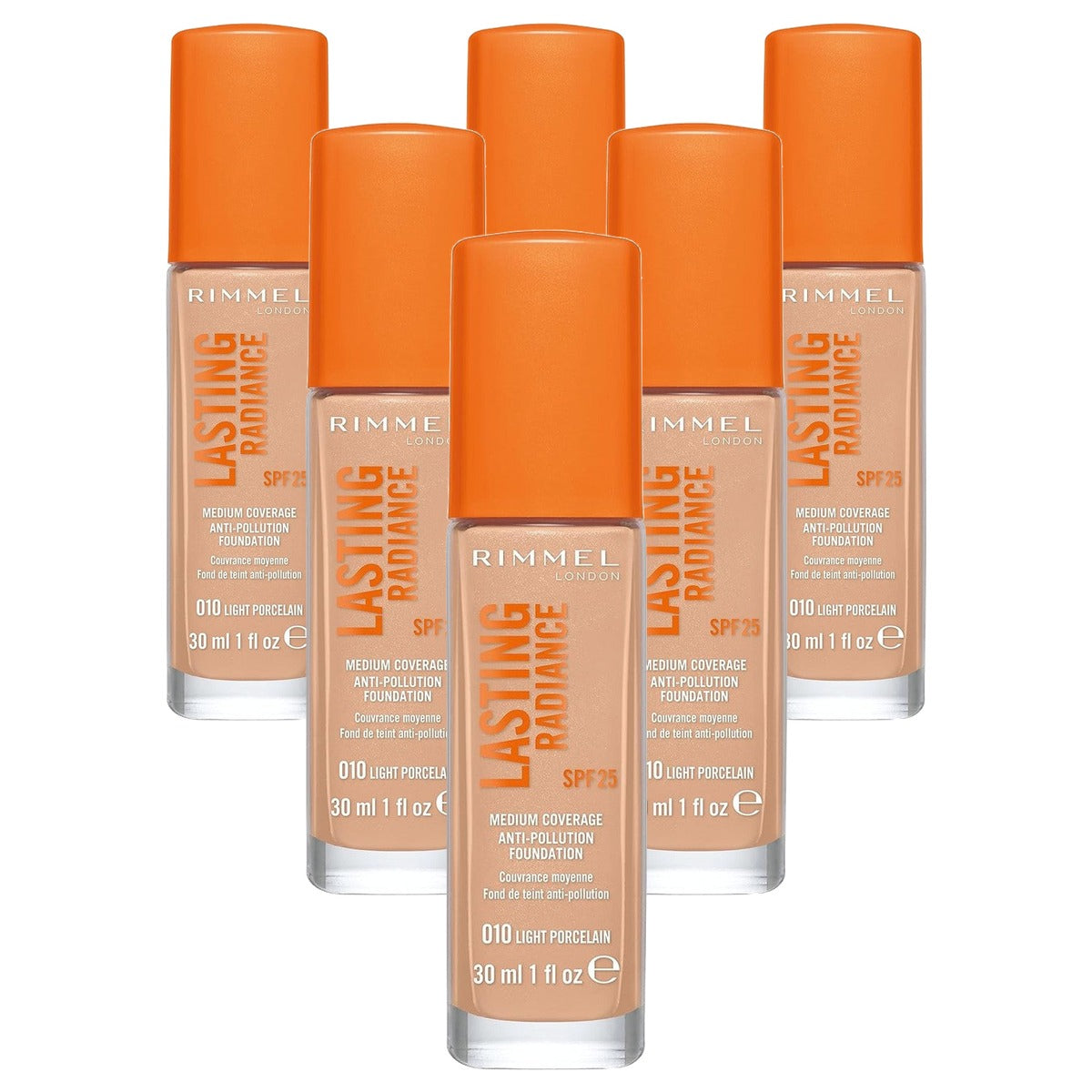 Rimmel London Rim Lasting Radiance Foundation 010 - 6 stuks