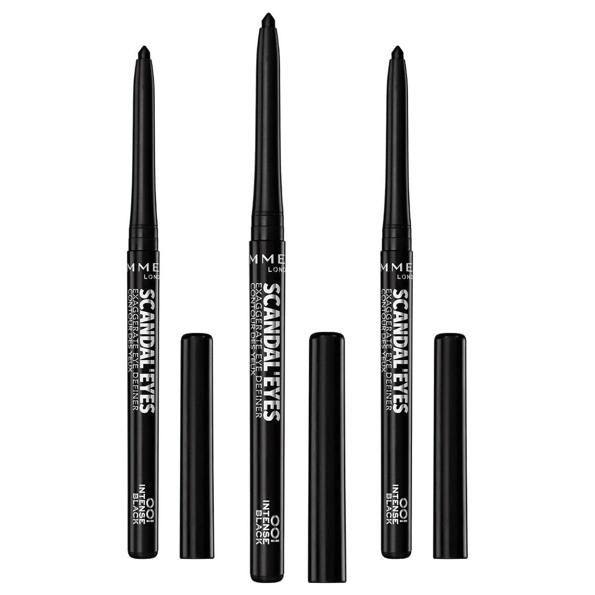 Rimmel London Scandal'Eyes Exaggerate Eye Definer 001 Intense Black 3 stuks
