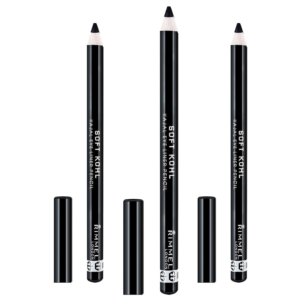Rimmel London Soft Kohl Kajal Eye Liner Pencil 61 Jet Black - 3 stuks