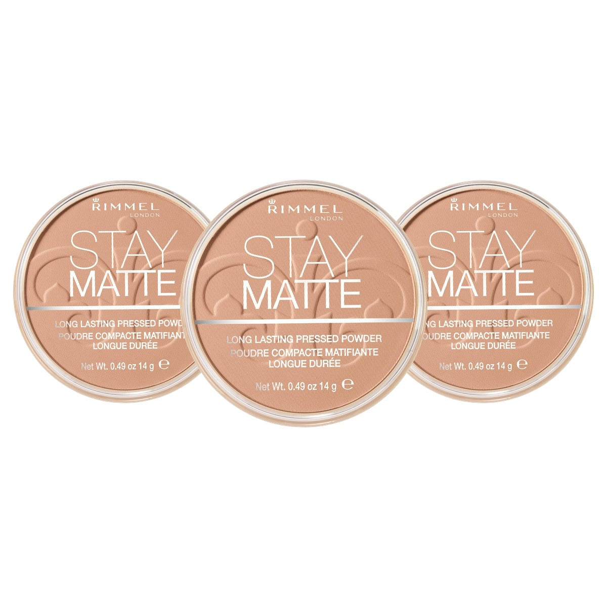 Rimmel London Stay Matte Poeder 010 Warm Honey 14 g - 3 stuks