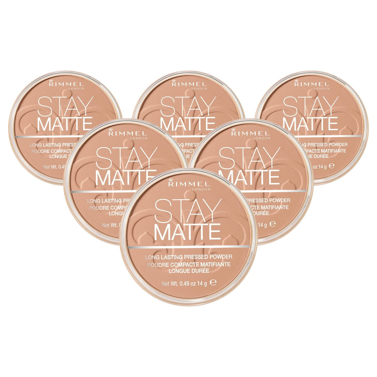 Rimmel London Stay Matte Poeder 010 Warm Honey 14 g - 6 stuks