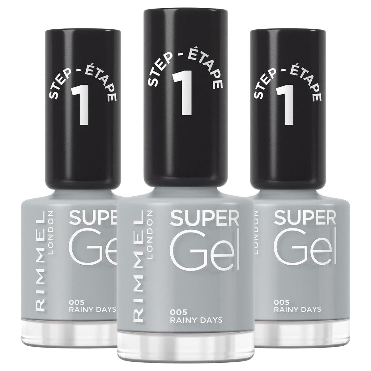 Rimmel London Super Gel 005 Rainy Days 12 ml - 3 stuks