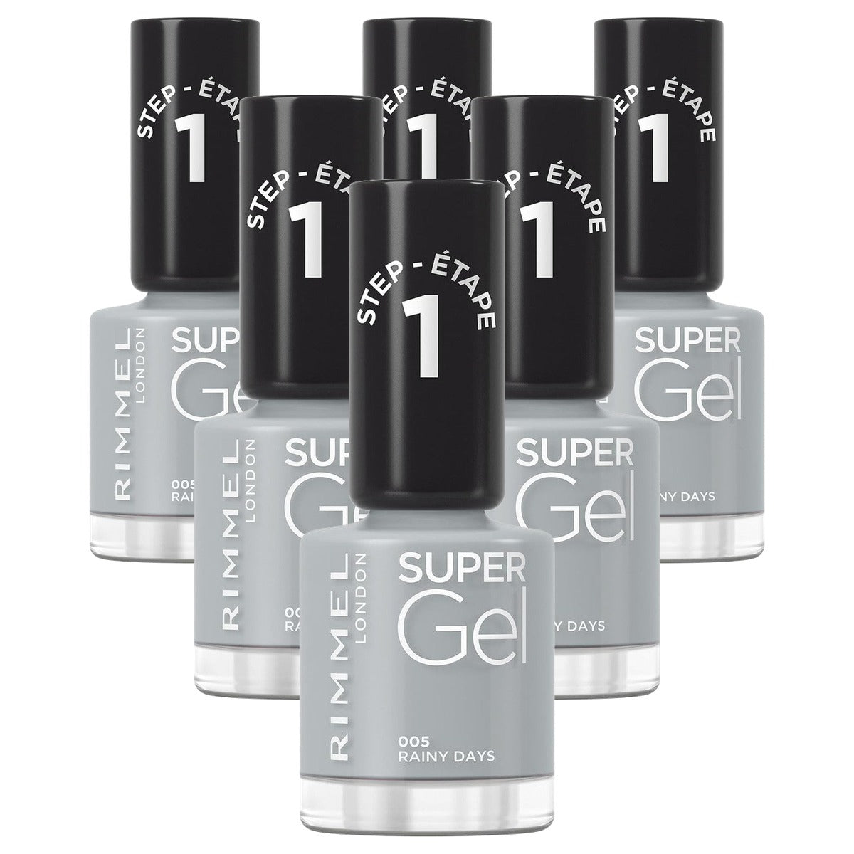 Rimmel London Super Gel 005 Rainy Days 12 ml - 6 stuks