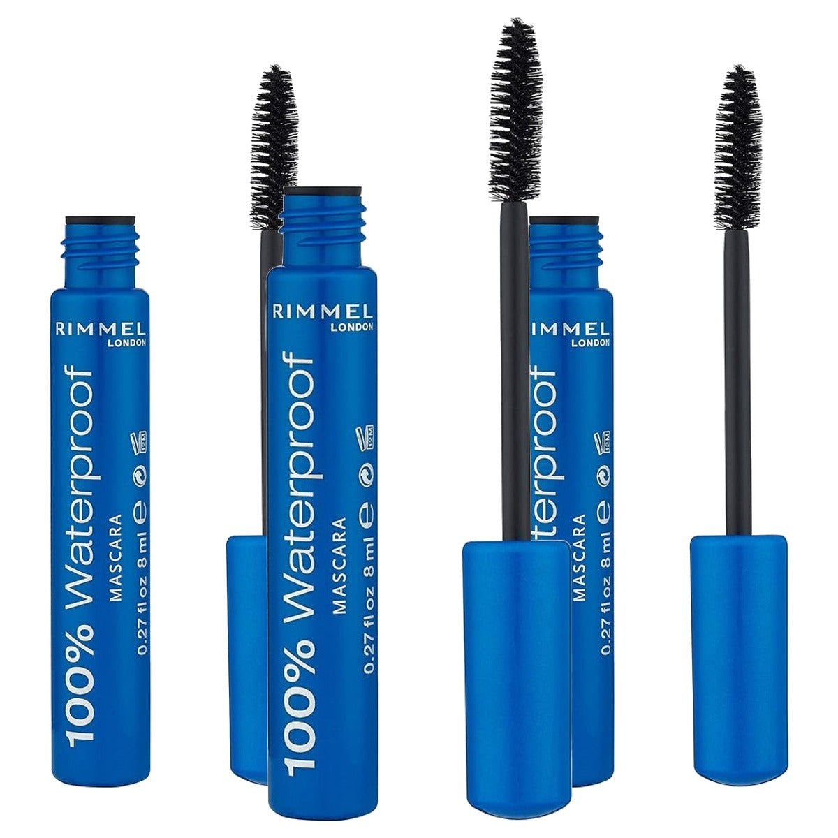 Rimmel London 100% Wasserdichte Mascara Braun Schwarz 8ml - 3 stuks