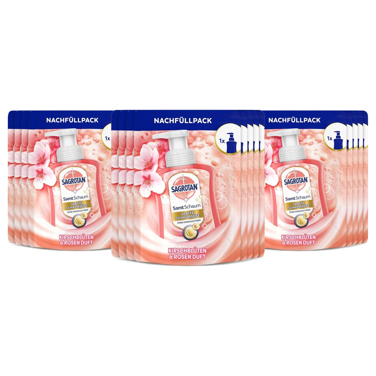 Sagrotan schuimzeep kersenbloesem en roos 8 x 250 ml - 3-pack